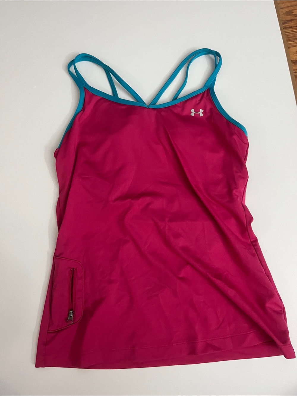 Under Armour Hot Pink Athletic Camisole with Teal Trim